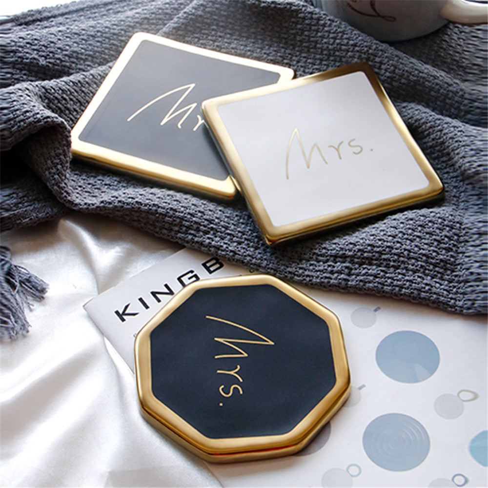 Couple Marble Pattern Ceramic Drink Coaster Coffee Cup Mat Tea Pad Dining Table Mr Mrs Placemats Coasters Decoration Accessories