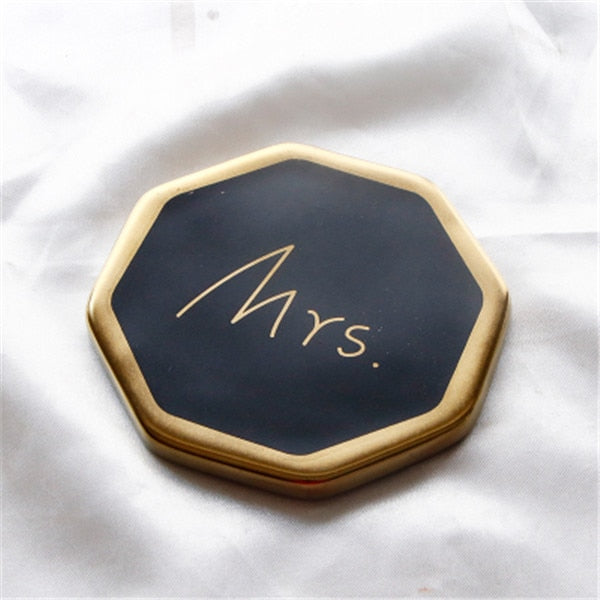 Couple Marble Pattern Ceramic Drink Coaster Coffee Cup Mat Tea Pad Dining Table Mr Mrs Placemats Coasters Decoration Accessories