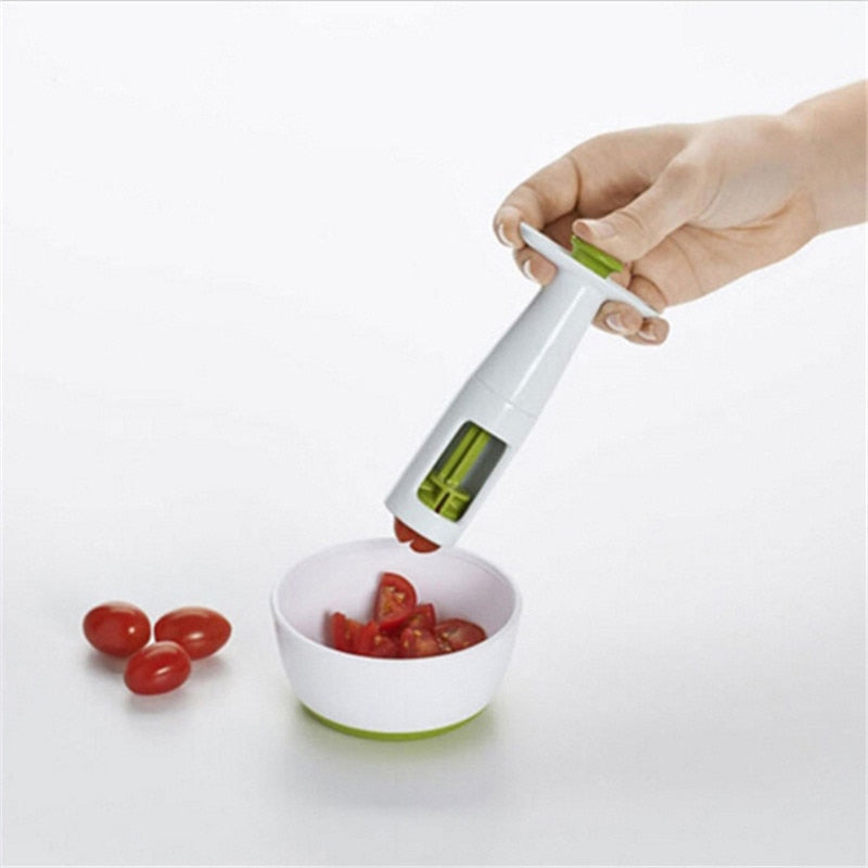 New Grips Grape Tomato and Cherry Slicer Kitchen Vegetable Fruit Cutter Tools Auxiliary Baby Food Kitchen Cooking Tools