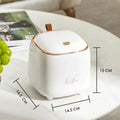 Light Luxury Press Type Desktop Trash Can, Coffee Table with Lid, Storage Bin, Creative Flip Over, Square Organization