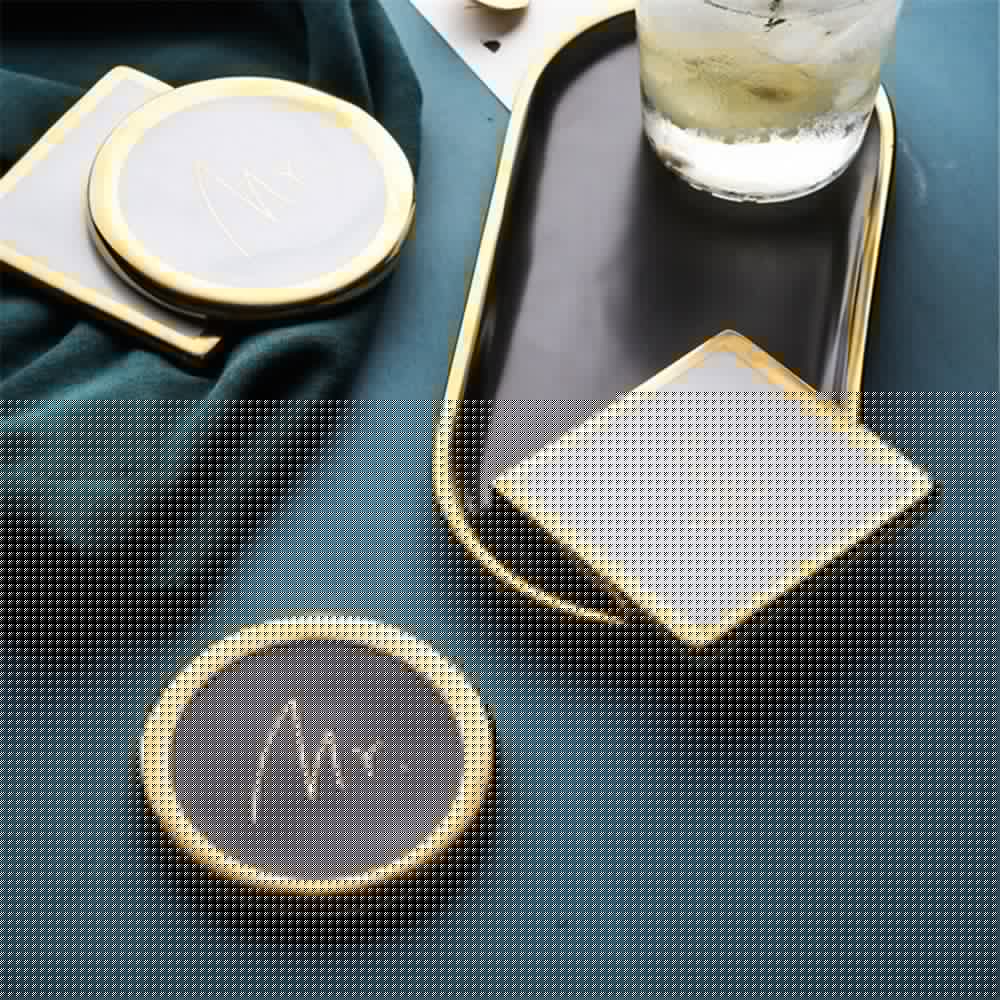 Couple Marble Pattern Ceramic Drink Coaster Coffee Cup Mat Tea Pad Dining Table Mr Mrs Placemats Coasters Decoration Accessories