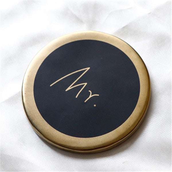 Couple Marble Pattern Ceramic Drink Coaster Coffee Cup Mat Tea Pad Dining Table Mr Mrs Placemats Coasters Decoration Accessories